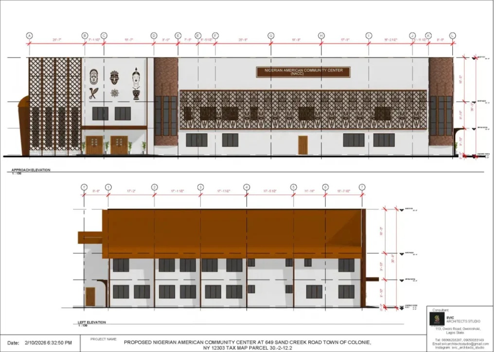 Structural section showing the foundation and floor-to-ceiling relationships.