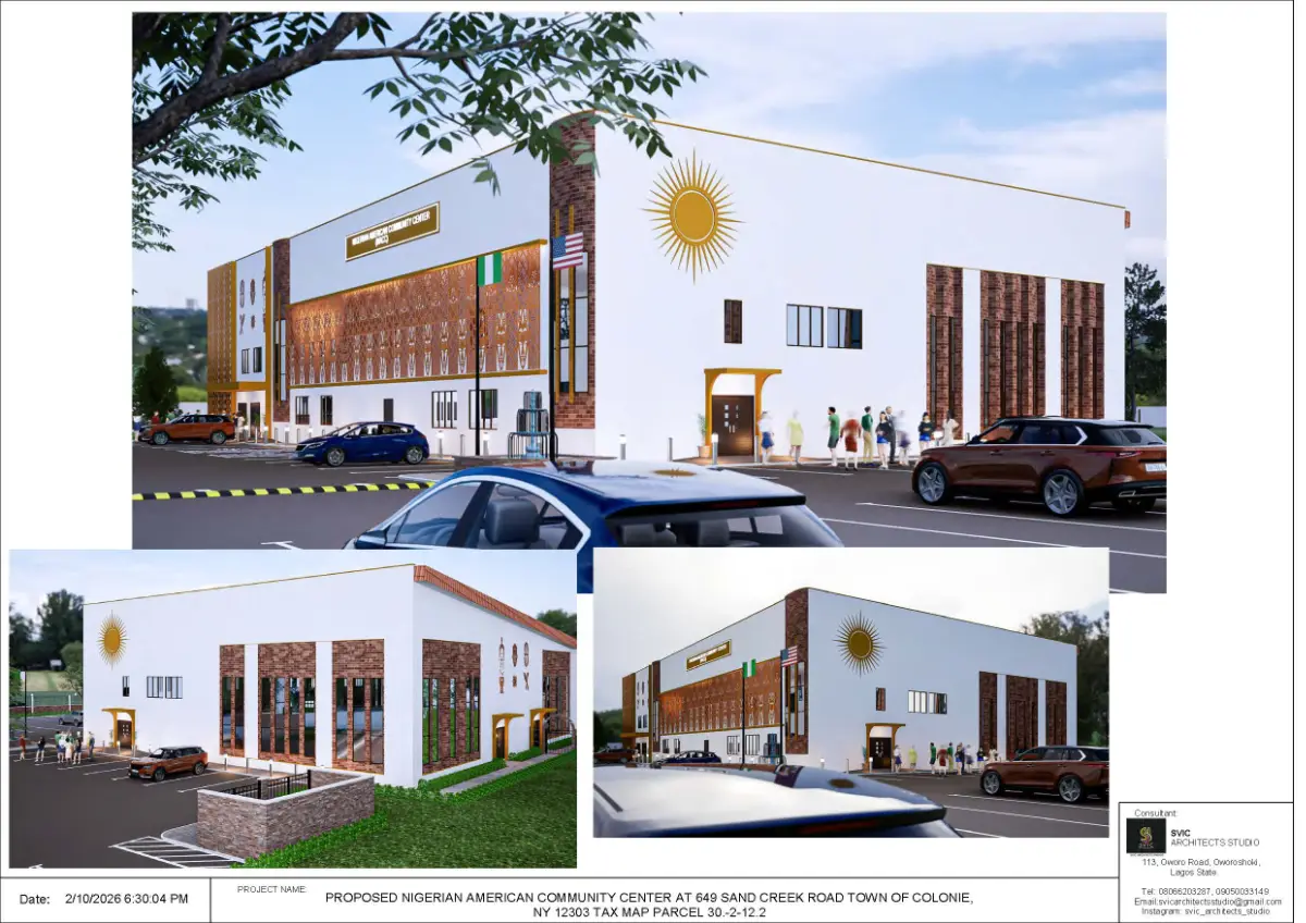 Perspective view of the building exterior showing the scale and modern glass elements.